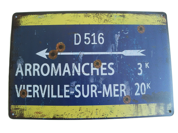 WW2 Militaria Reproduction French Metal Road Sign