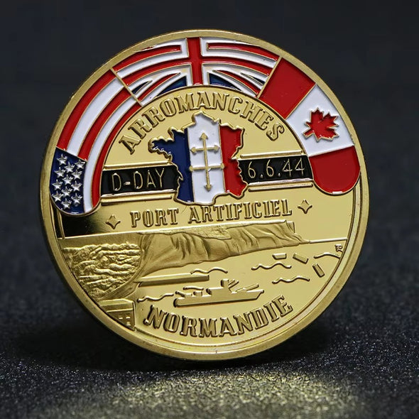 D DAY 80th anniversary Normandy France commemorative gold coin