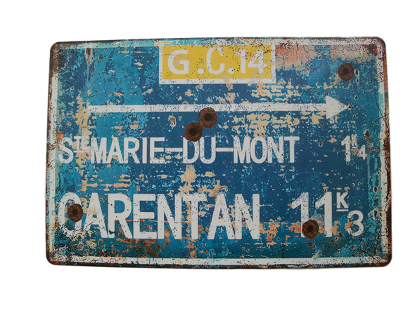 WW2 Carentan Reproduction French Metal Road Sign