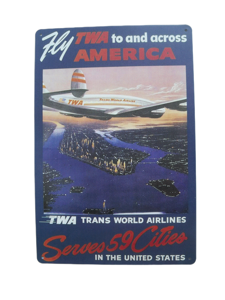 Vintage-style Trans World Airlines Metal Wall Sign