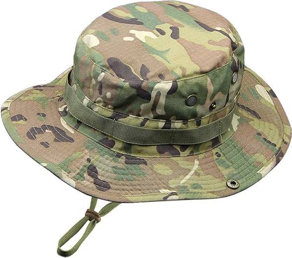 Military Tactical Wide Brim unisex Bucket Hats, UPF50+ Sun Hats for Fishing Hunting camping