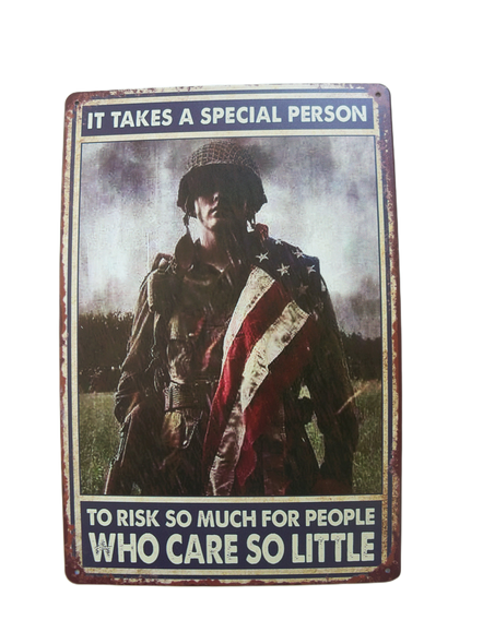 Patriotic Military Army Soldier Metal Wall Sign