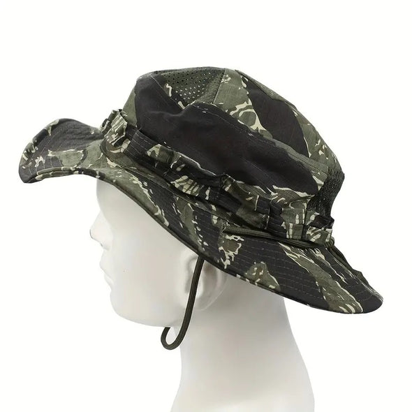 JUNGLE BOONIE BUCKET CAMO MILITARY STYLE UNISEX WIDE BRIM HAT