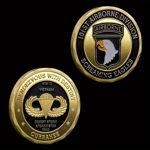 101st airborne screaming eagles currahee rendez vous with destiny commemorative coin