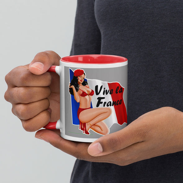 VIVE LA FRANCE sexy funny French pin up 11oz ceramic coffee mug