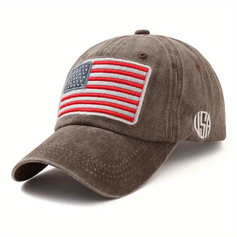 Embroidered vintage American Flag Baseball Cap