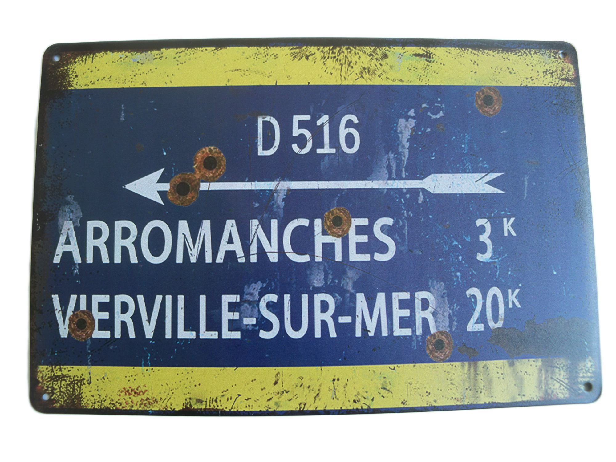 WW2 Militaria Reproduction vintage French Metal Road Sign
