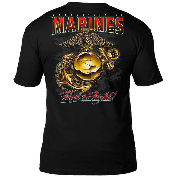 Camiseta retro para hombre "First to Fight" de USMC