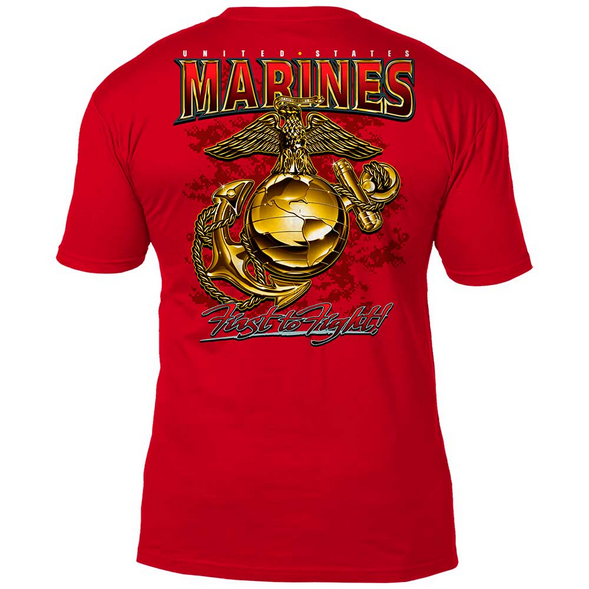 Camiseta retro para hombre "First to Fight" de USMC
