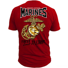 USMC 'First to Fight' - Men's Black Ink T-Shirt