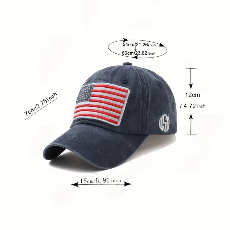 Embroidered vintage American Flag Baseball Cap