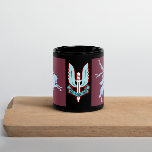 WWII British Paratroopers Bellerophon & SAS Insignia Mug  Tribute to the Special Forces Legacy