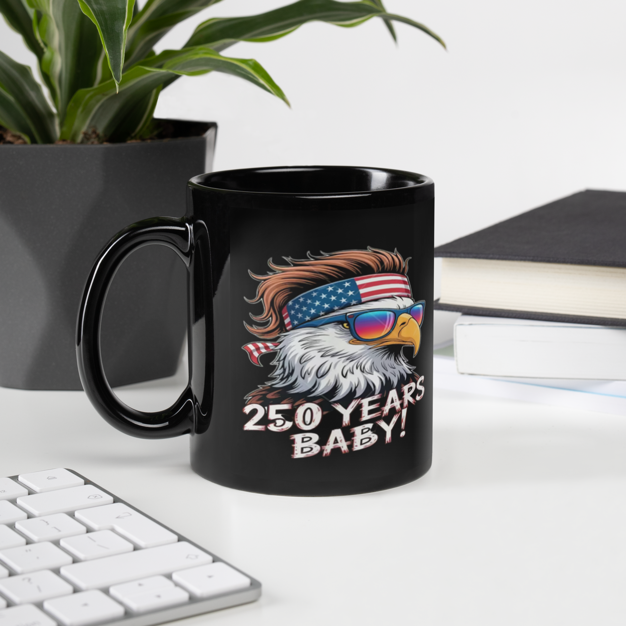 America 250th Anniversary Coffee Mug – Eagle + USA Flag Design