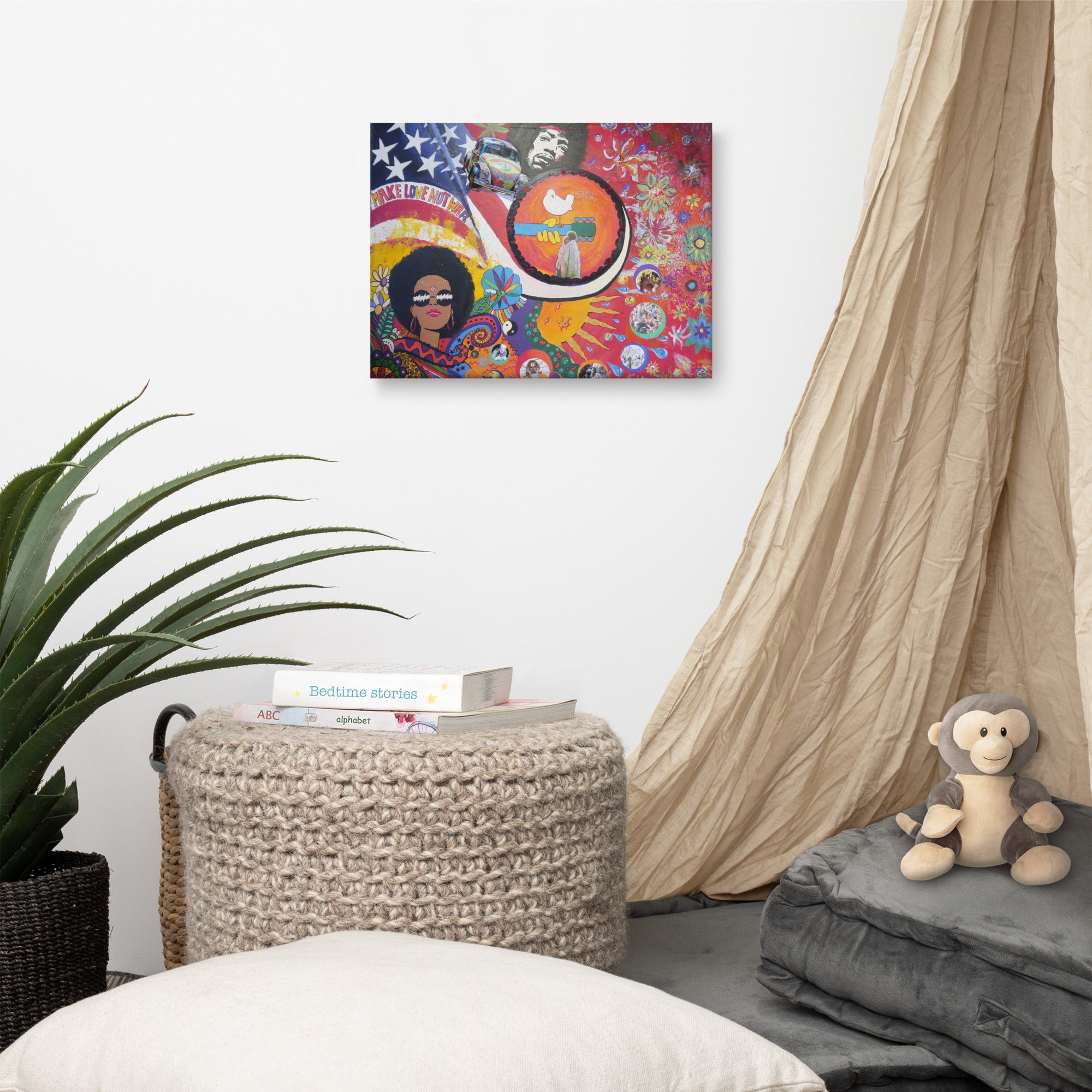 Woodstock 1969 Music Festival Canvas Print 12x16  Vintage Wall Art Home decor