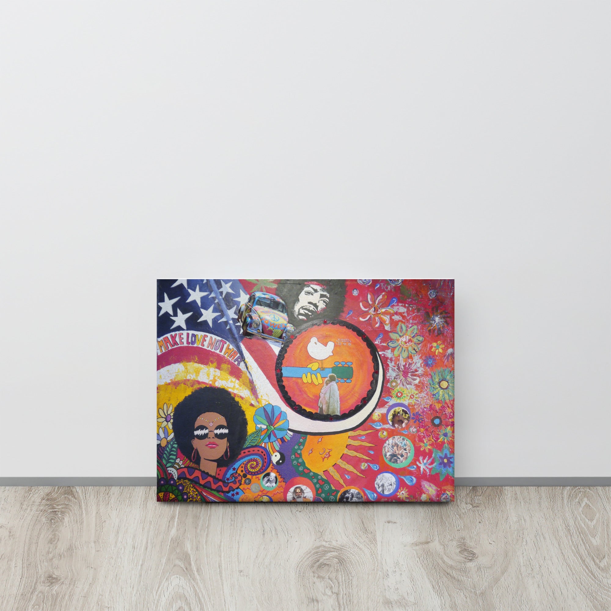 Woodstock 1969 Music Festival Canvas Print 12x16  Vintage Wall Art Home decor