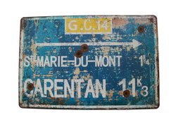 WW2 Carentan Reproduction French Metal Road Sign