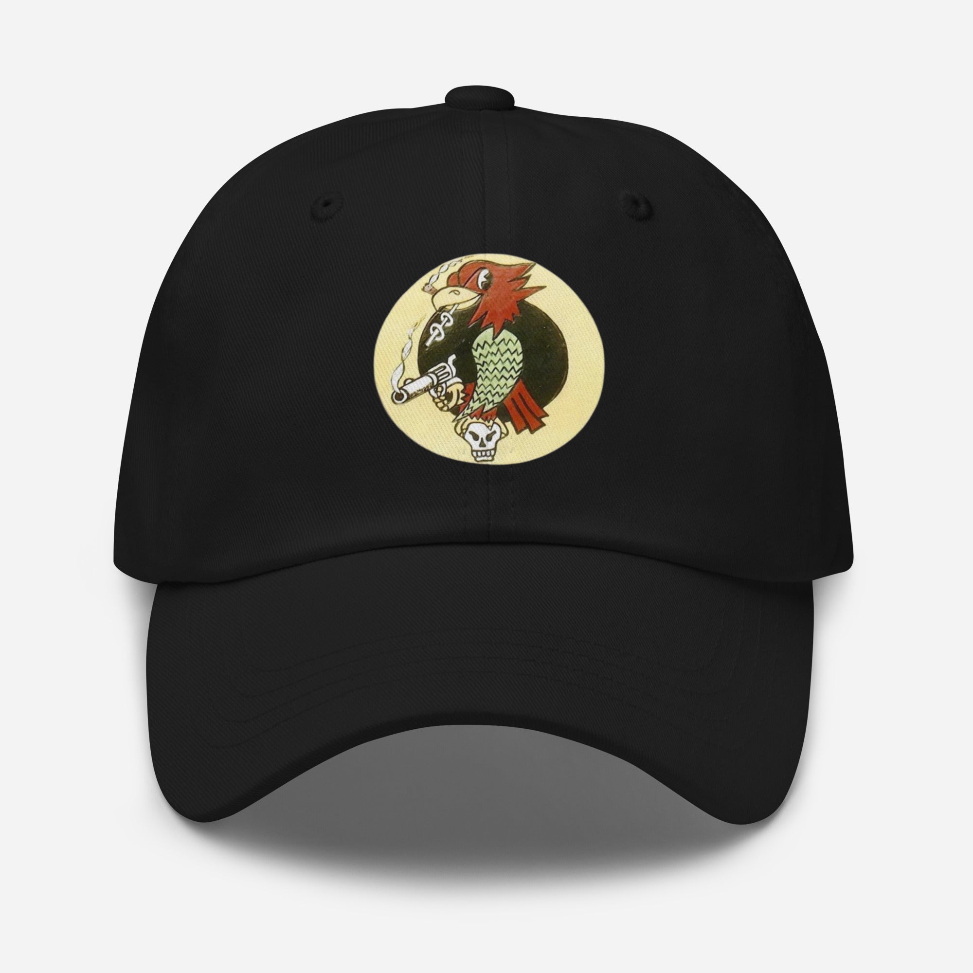 The Scraggy Parrot of George Rarey .WW2 P47 ,379th fs Vintage premium dad hat