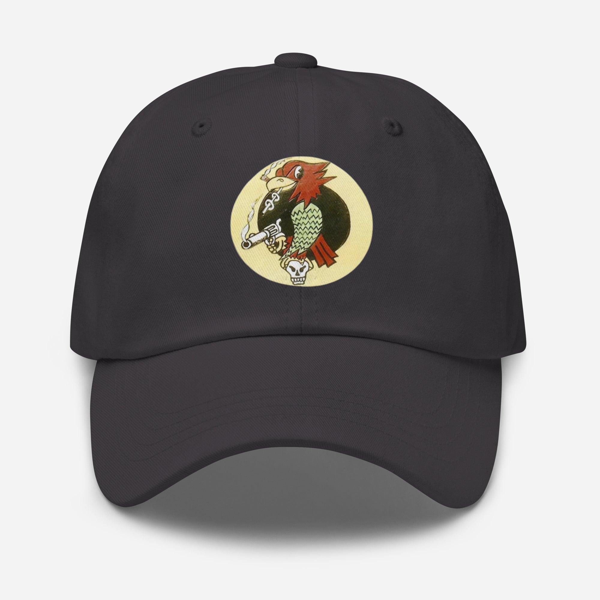 The Scraggy Parrot of George Rarey .WW2 P47 ,379th fs Vintage premium dad hat