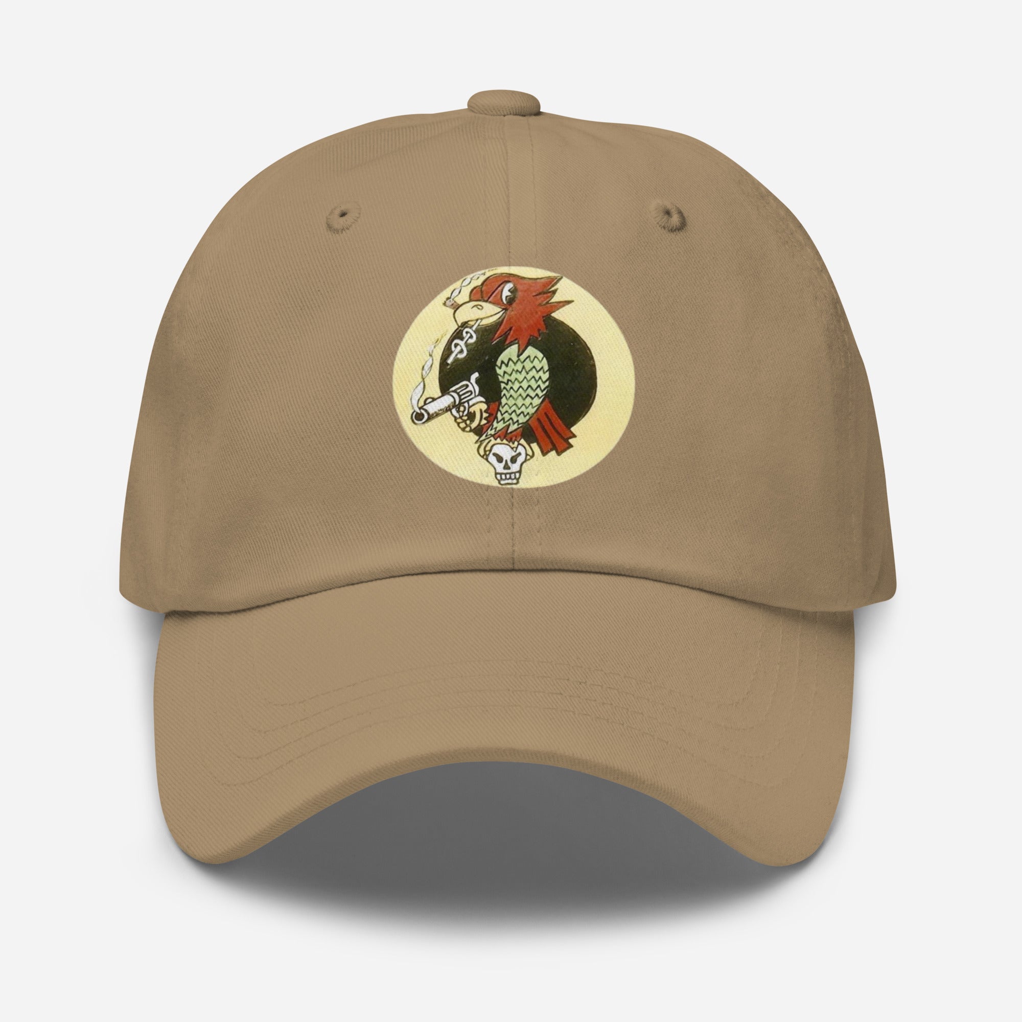 The Scraggy Parrot of George Rarey .WW2 P47 ,379th fs Vintage premium dad hat