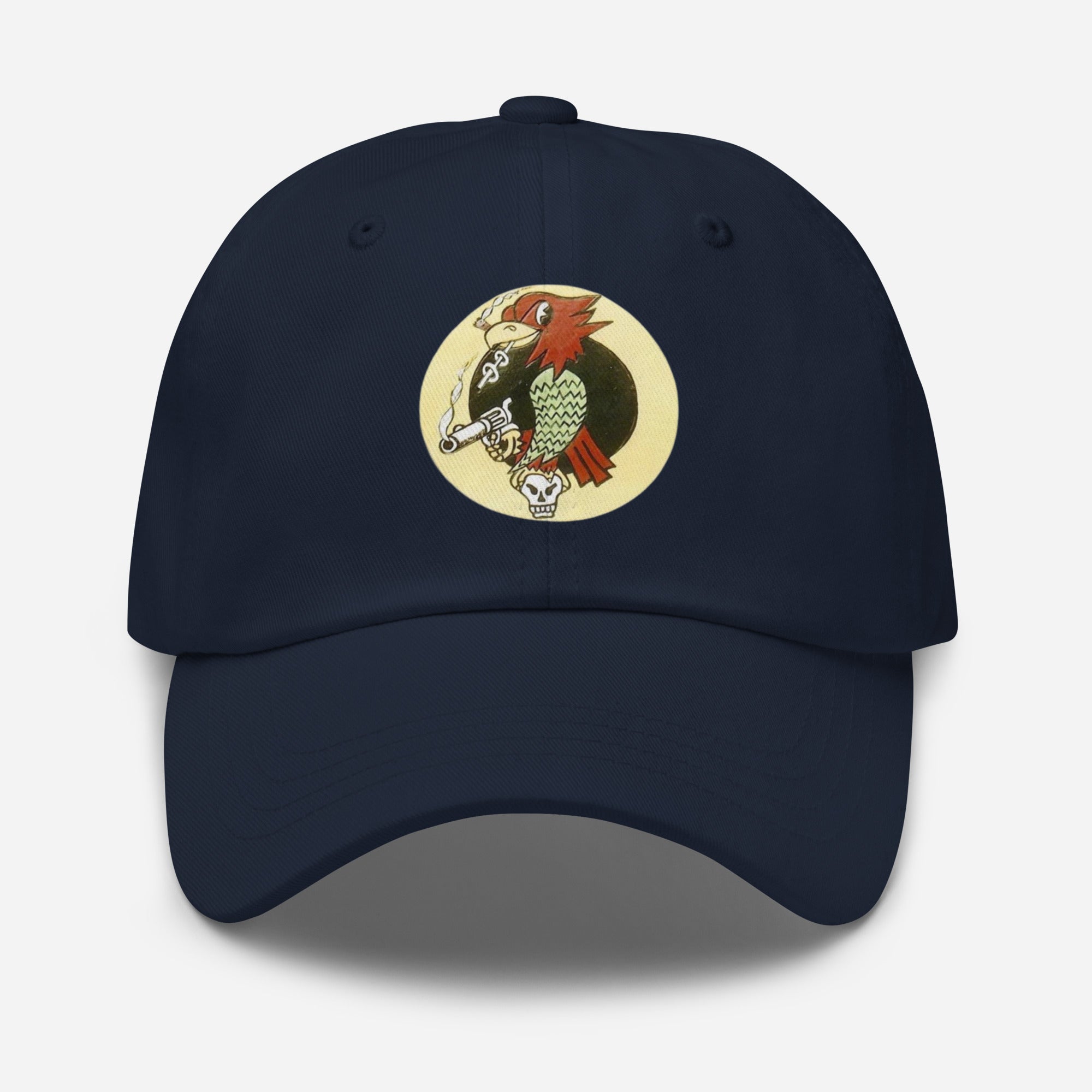 The Scraggy Parrot of George Rarey .WW2 P47 ,379th fs Vintage premium dad hat