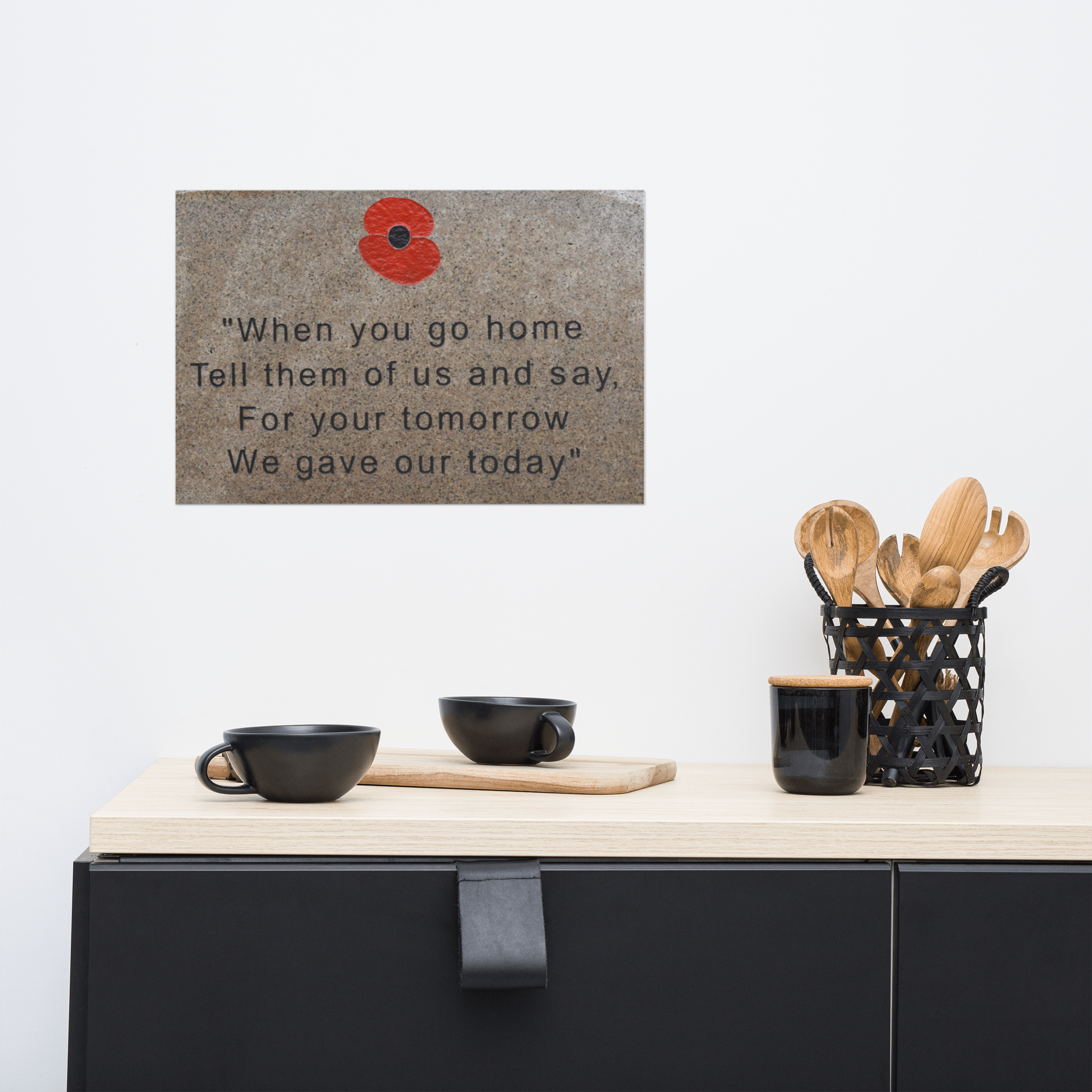 LEST WE FORGET Memorial remembrance quote poster 12x18