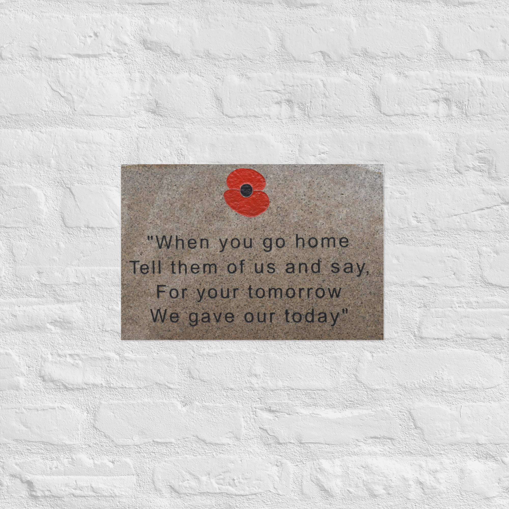 LEST WE FORGET Memorial remembrance quote poster 12x18