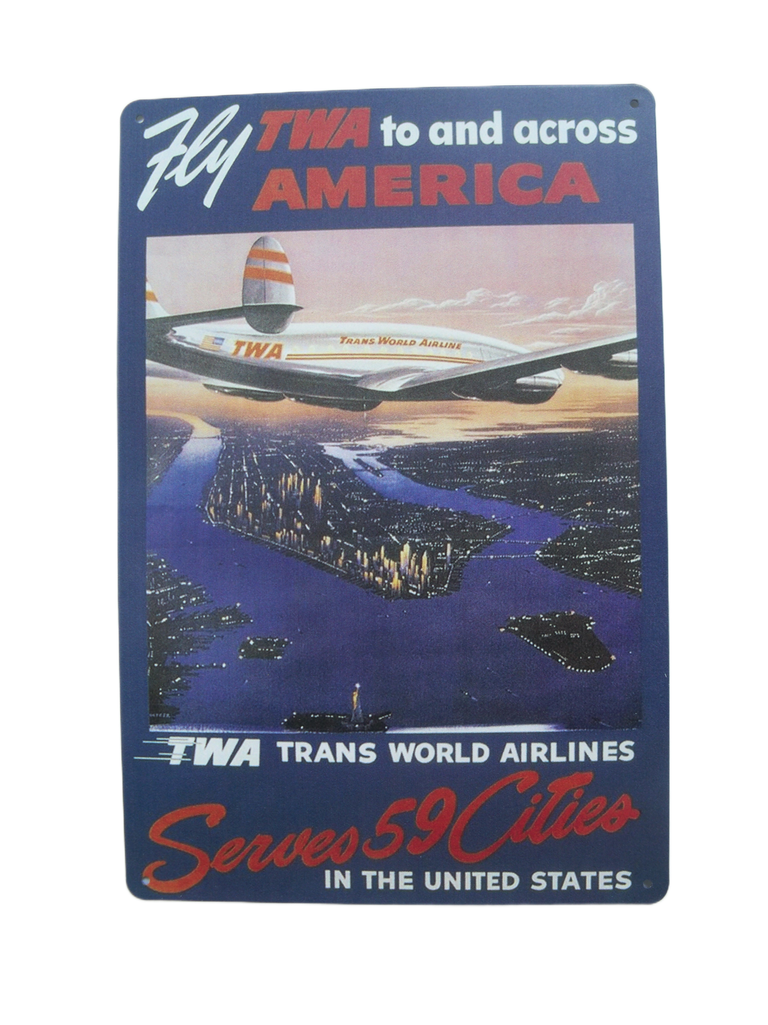 Vintage-style Trans World Airlines Metal Wall Sign