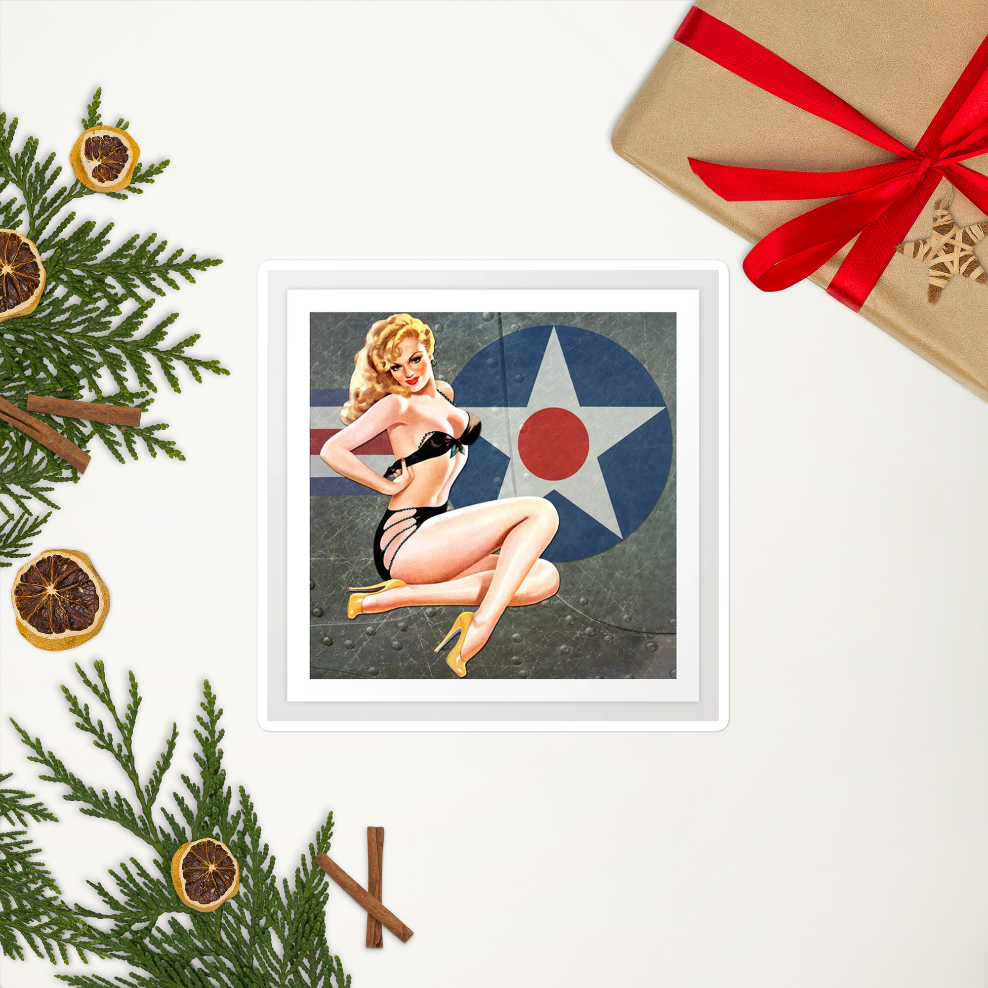 WW2 Pin-up Vintage style Nose Art Novelty Sticker