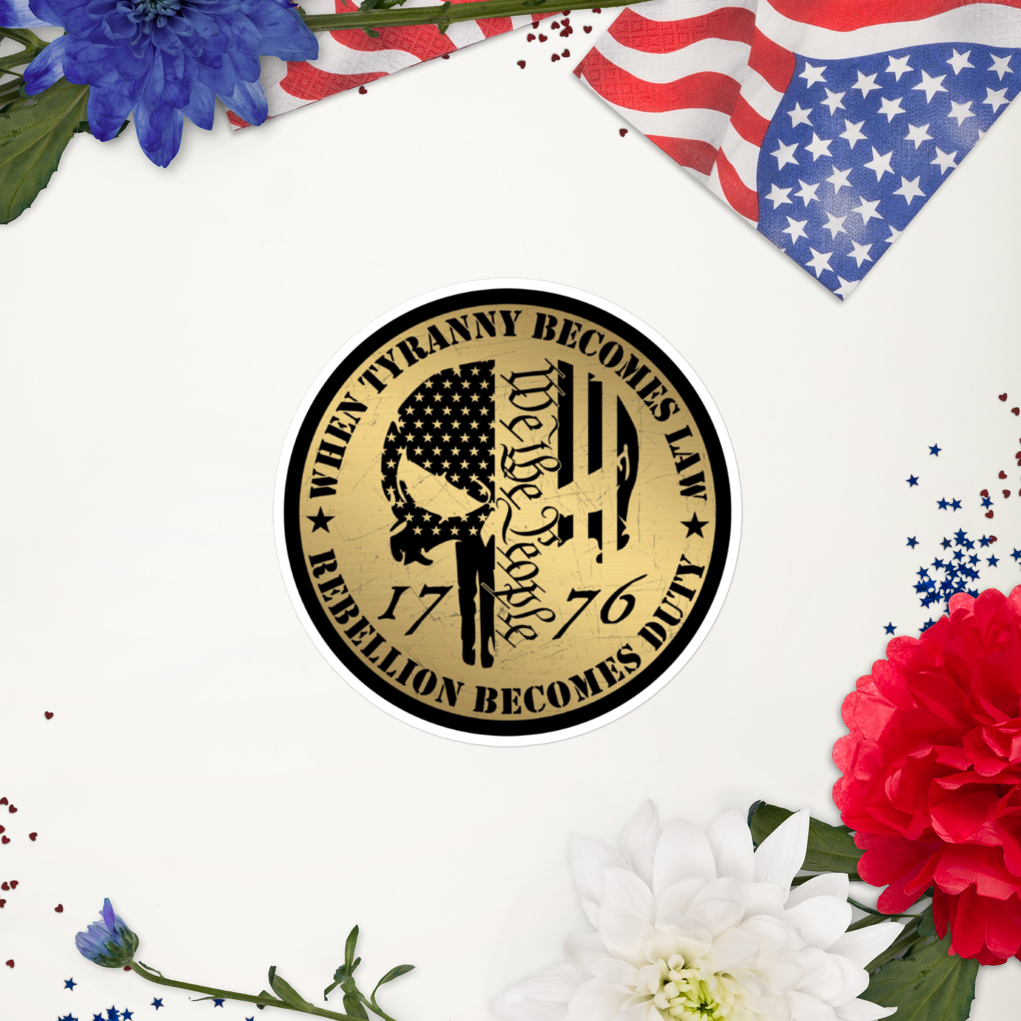 WE THE PEOPLE  1776 Punisher Rebellion Against Tyranny vinyl sticker