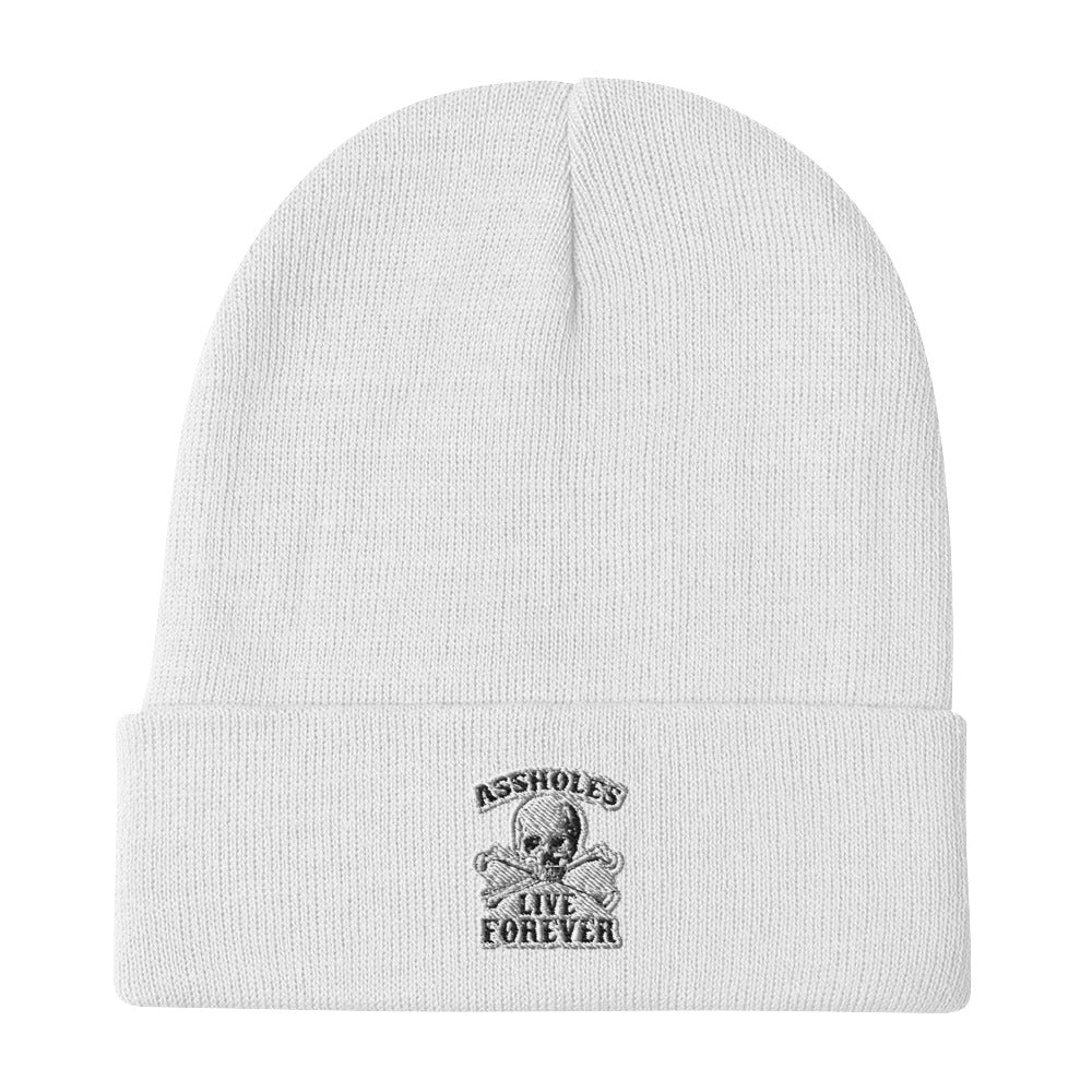 ASSHOLES LIVE FOR EVER Funny Sarcastic Embroidered Beanie unisex
