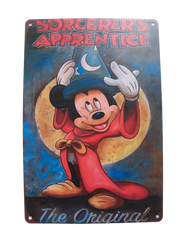 Letrero de pared metálico de Mickey para habitación infantil