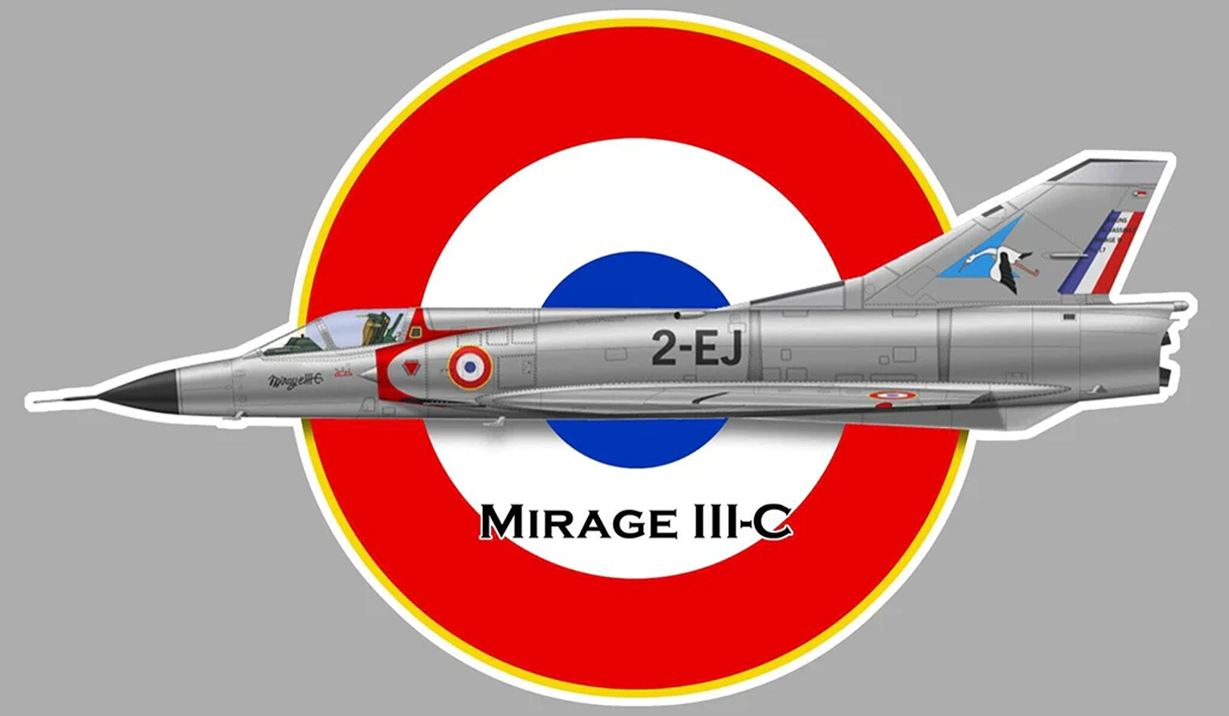Mirage III C Fighter jet vintage T-Shirt  French Air Force Colors  Storks Squadron Emblem