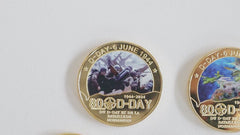 D DAY 80th anniversary 5 gold plated coins set