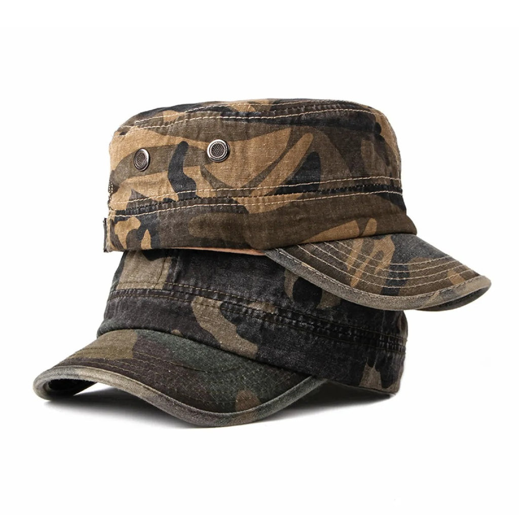 Military Army Cadet Hat Men Women Cotton adjustable camouflage Flat Top