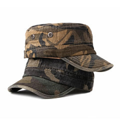 Military Army Cadet Hat Men Women Cotton adjustable camouflage Flat Top