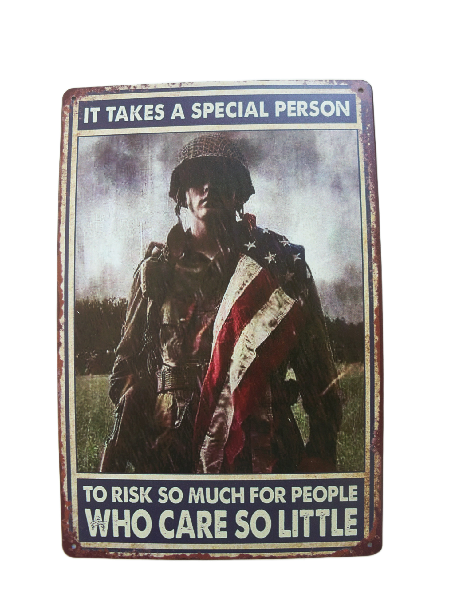 Patriotic Military Army Soldier Metal Wall Sign