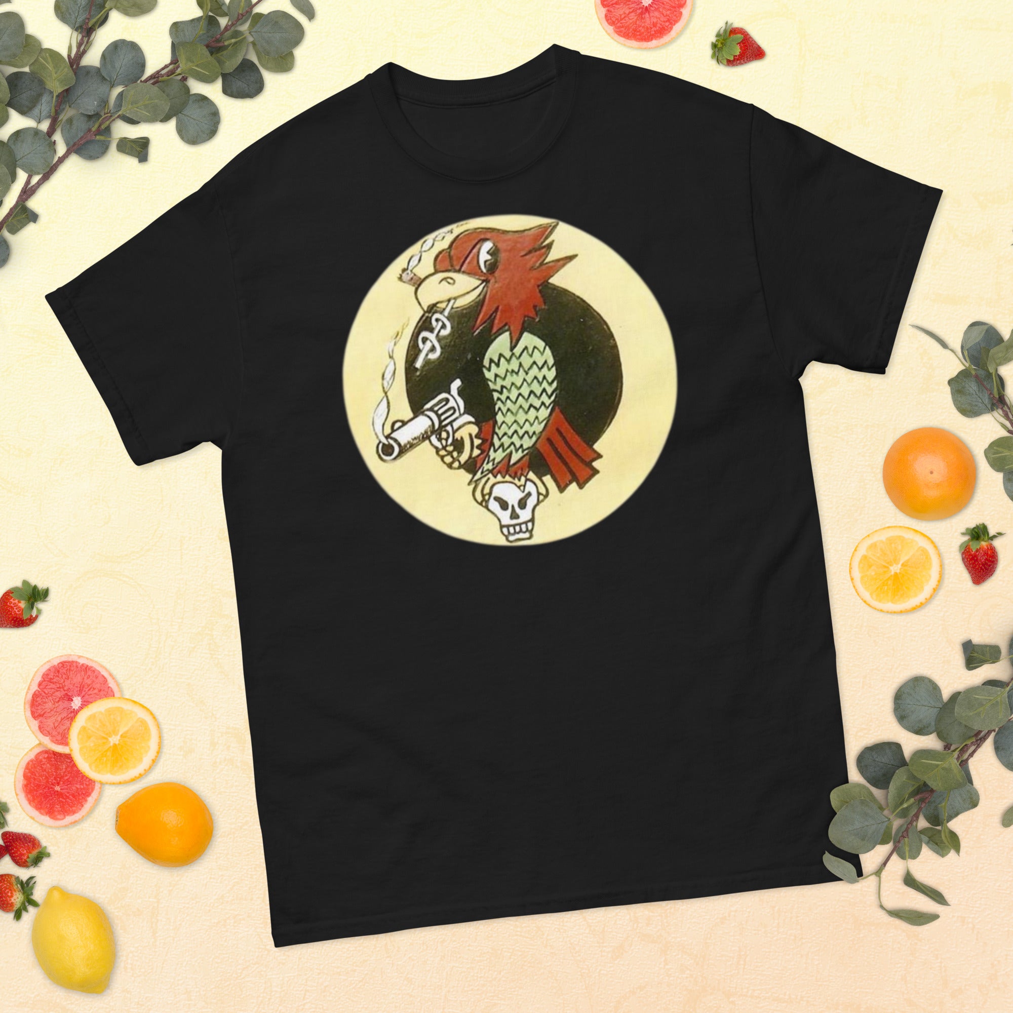 The Scraggy Parrot of George Rarey .WW2 P47 ,379th fs Vintage premium Tee.