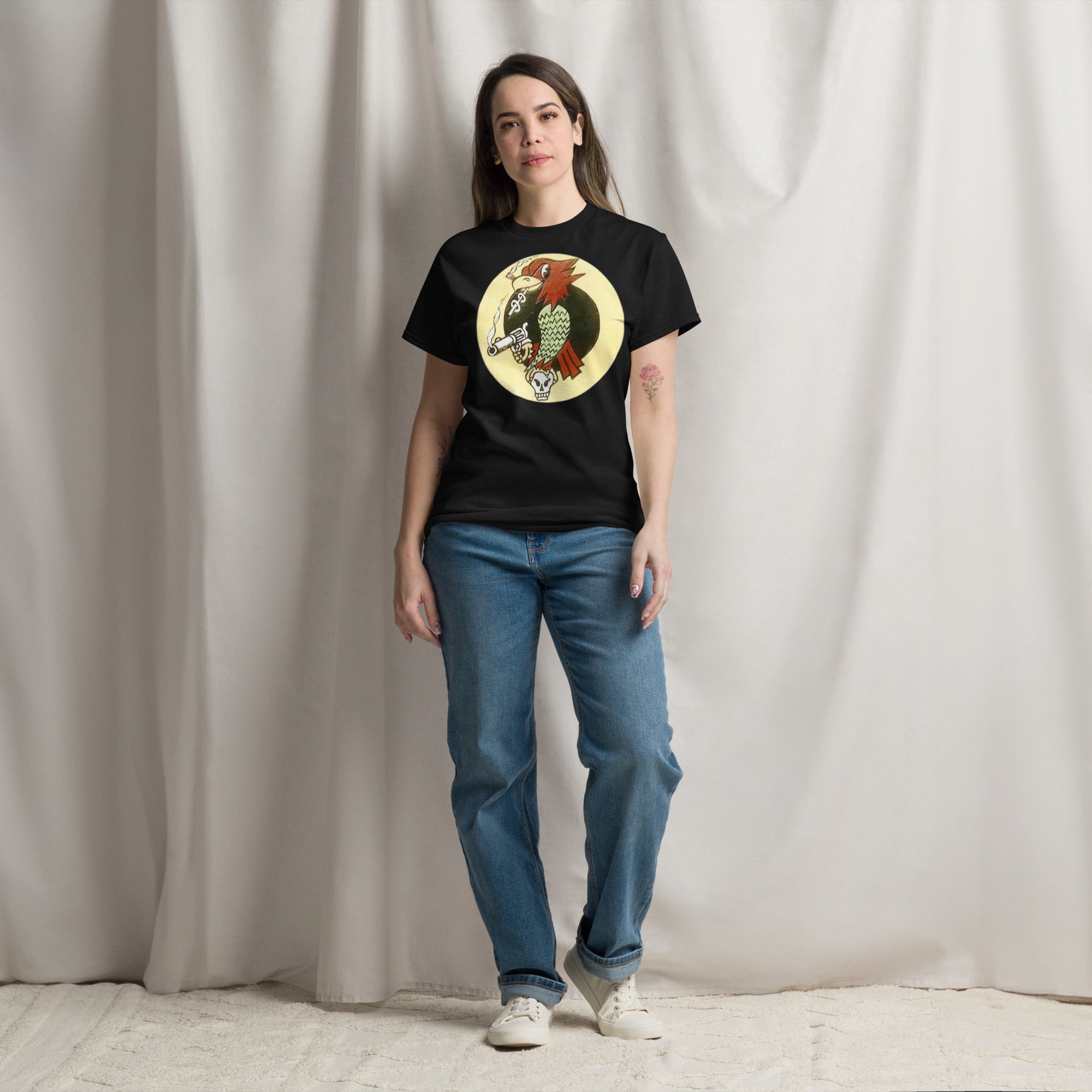 The Scraggy Parrot of George Rarey .WW2 P47 ,379th fs Vintage premium Tee.