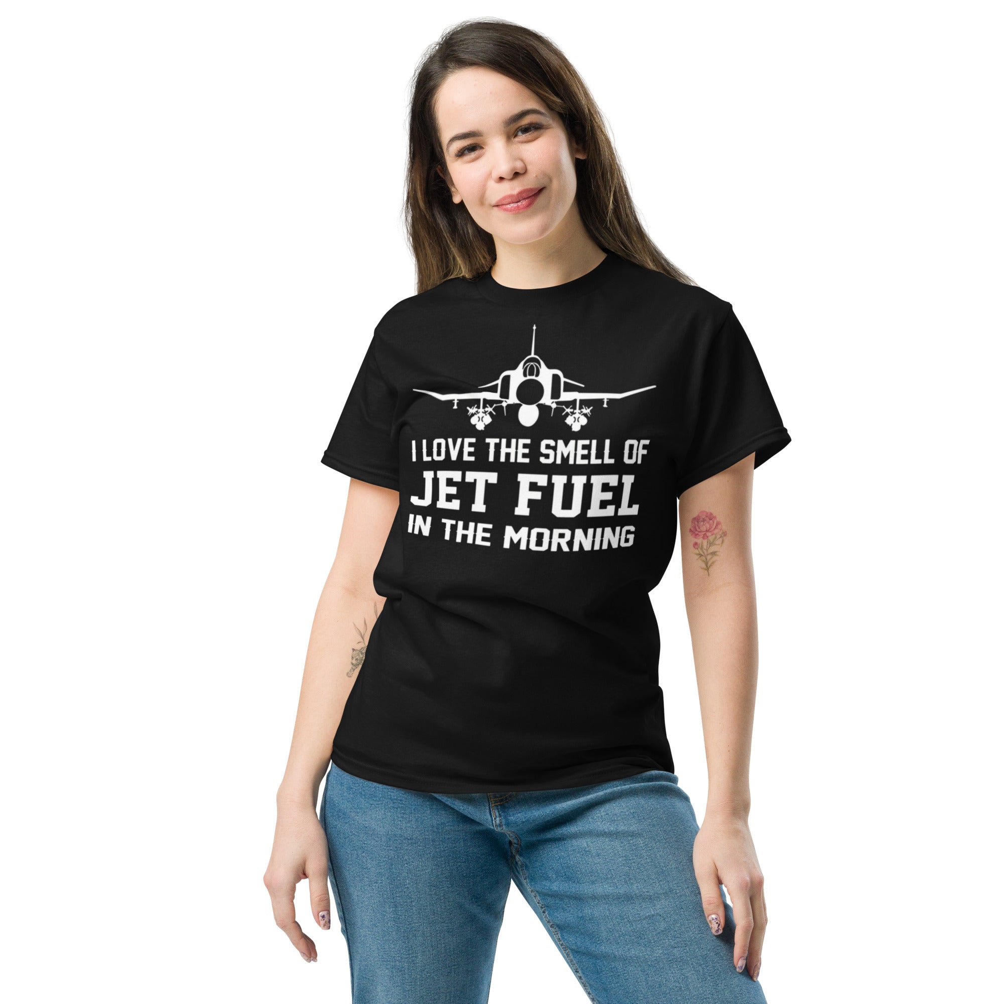 I love the smell of jet fuel in the morning ,premium vintage Funny military Aviation tshirt
