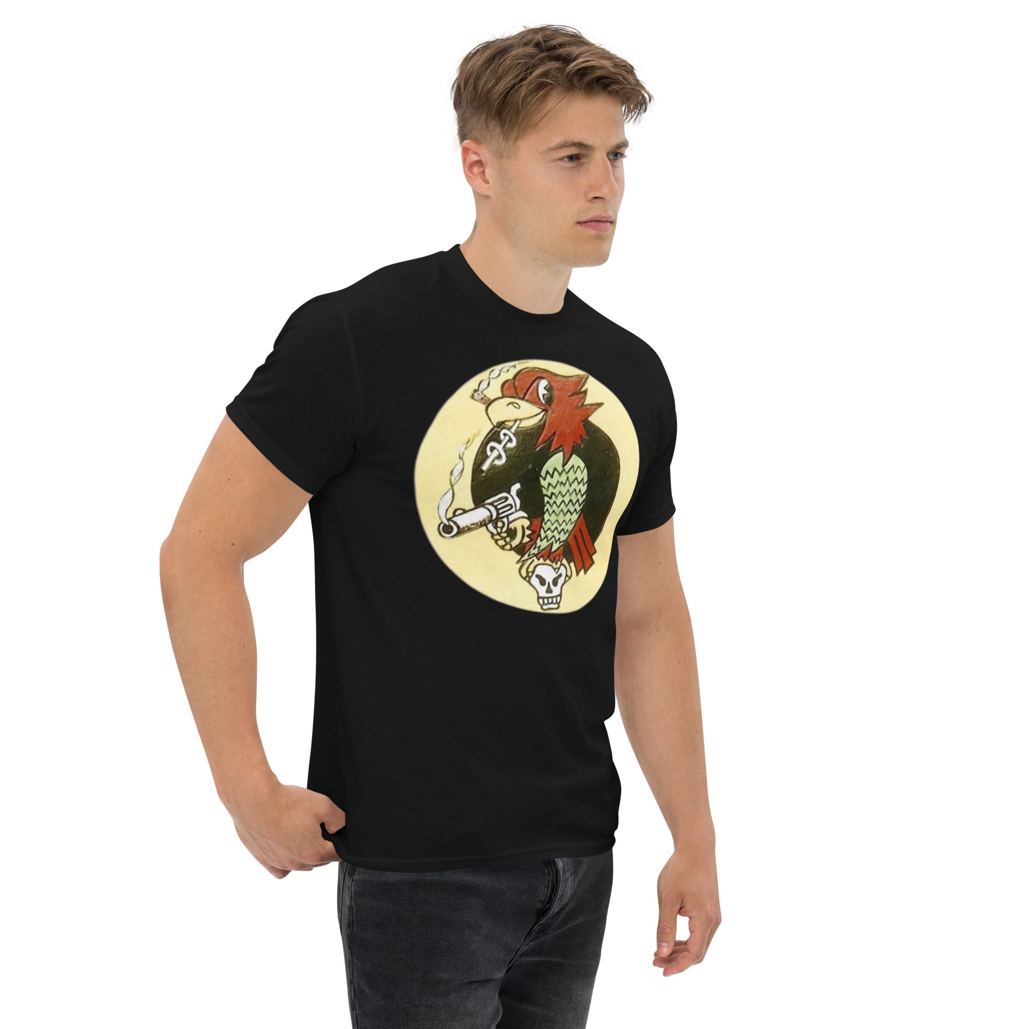 The Scraggy Parrot of George Rarey .WW2 P47 ,379th fs Vintage premium Tee.
