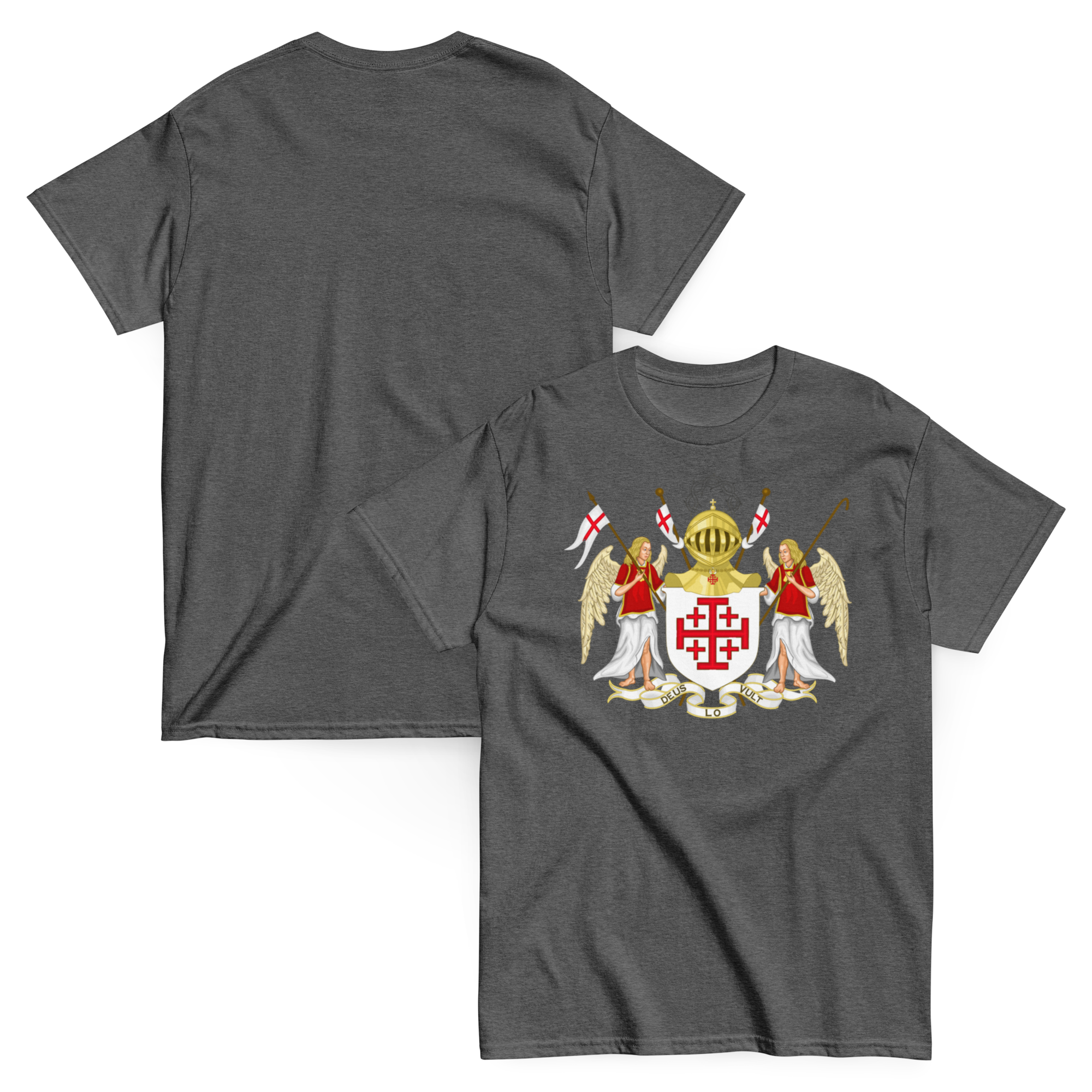 Deus  Lo Vult T-Shirt  Emblem of the Saint Sepulchre Christian  Crusaders Motto