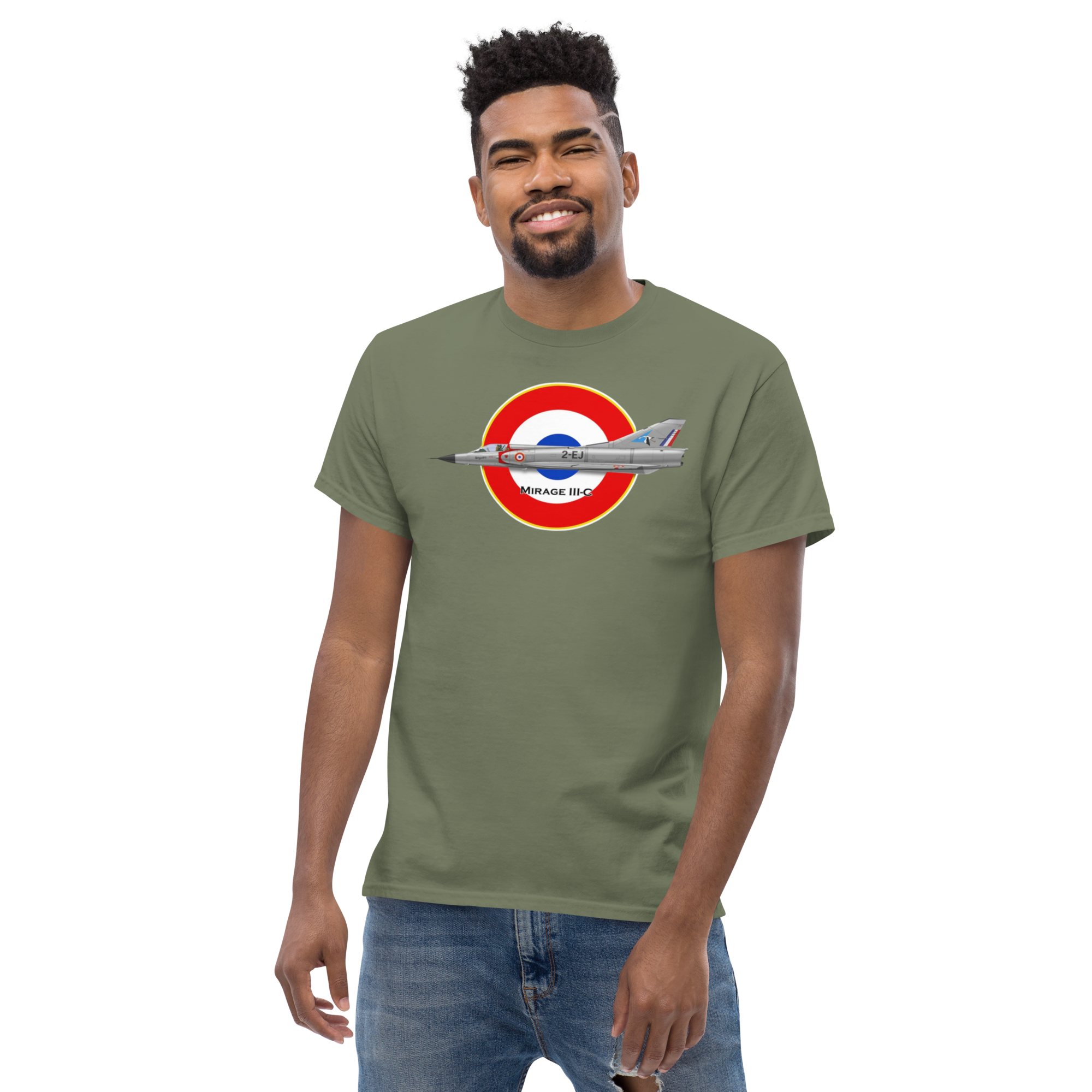 Mirage III C Fighter jet vintage T-Shirt  French Air Force Colors  Storks Squadron Emblem