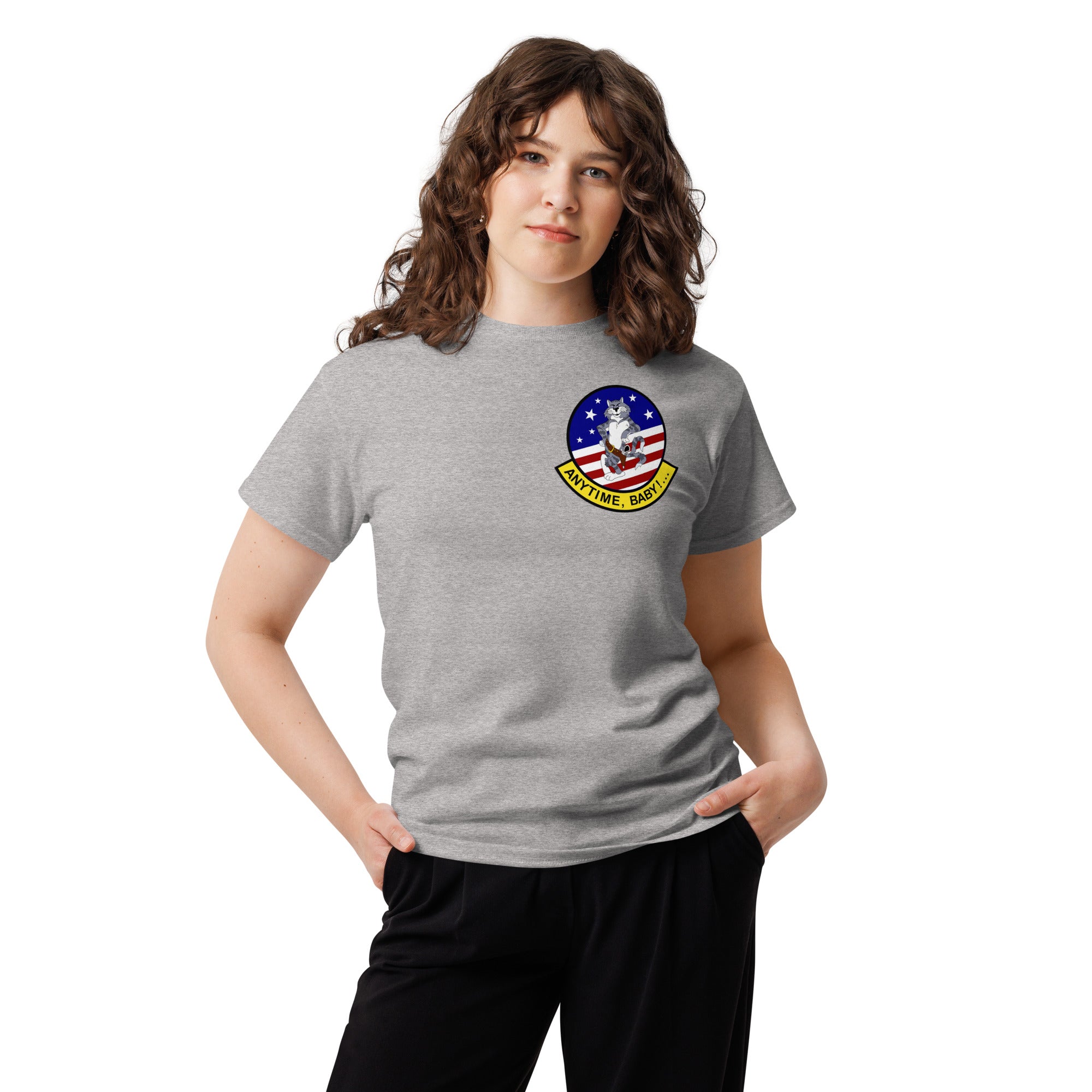 US NAVY ANYTIME BABY F-14 gunslinger Tomcat Premium T-shirt