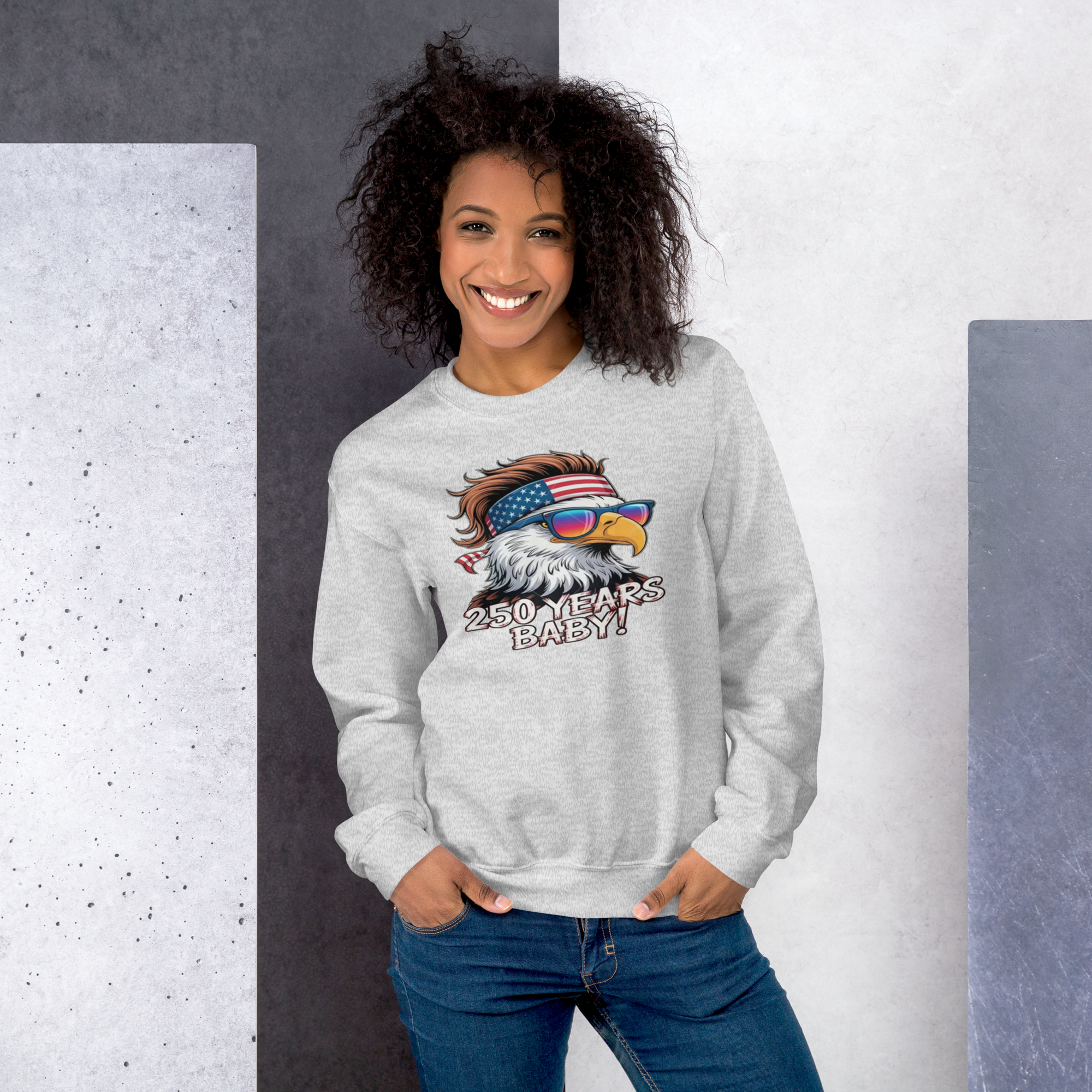 America 250th Anniversary Sweatshirt – Eagle + USA Flag Design