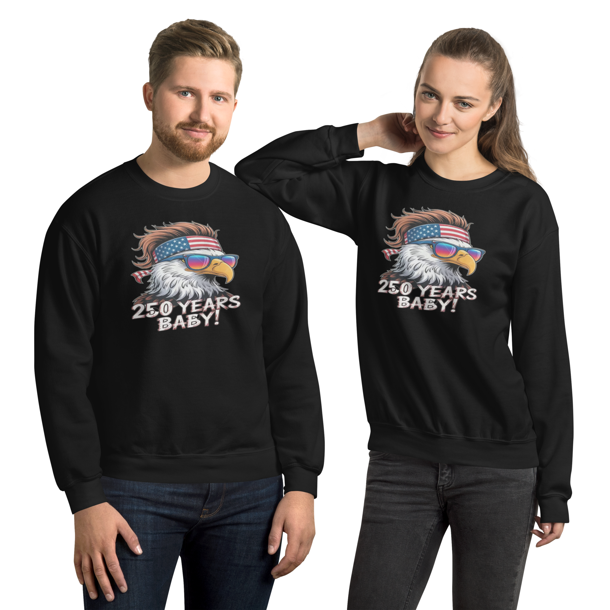 America 250th Anniversary Sweatshirt – Eagle + USA Flag Design