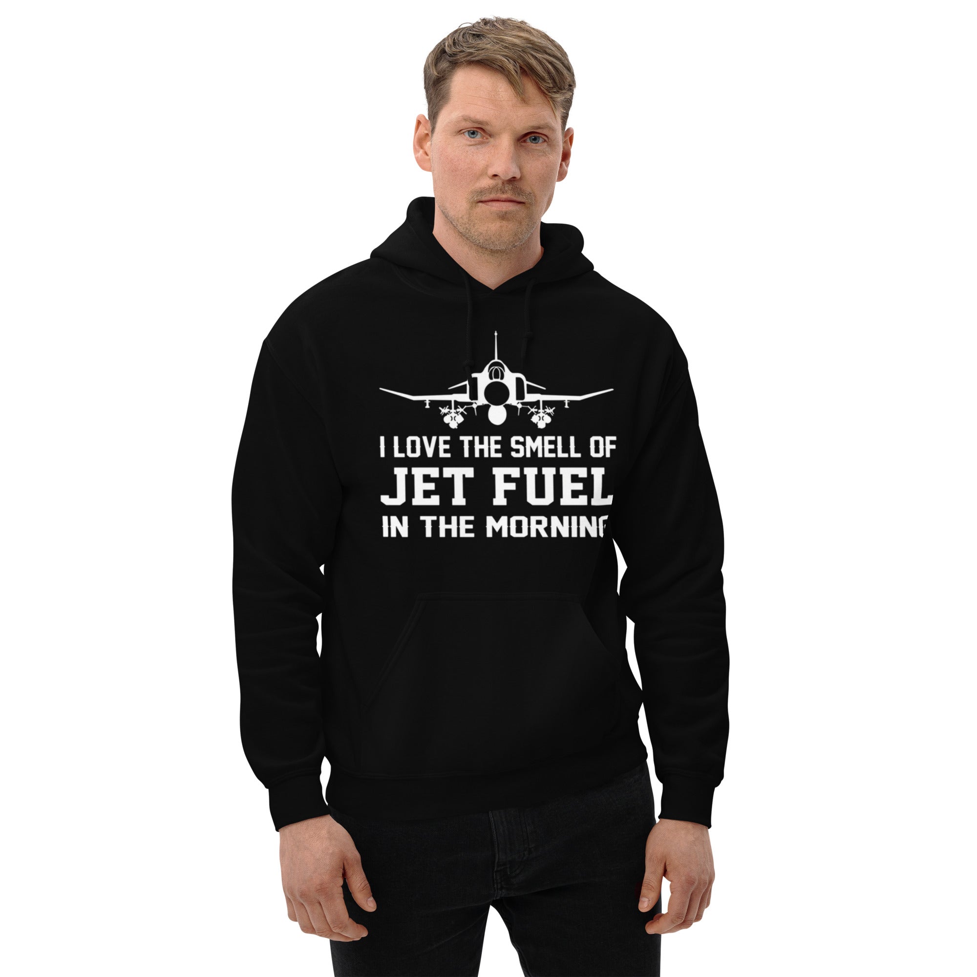 I love the smell of jet fuel in the morning - Premium Vintage Funny Military Aviation Hoodie