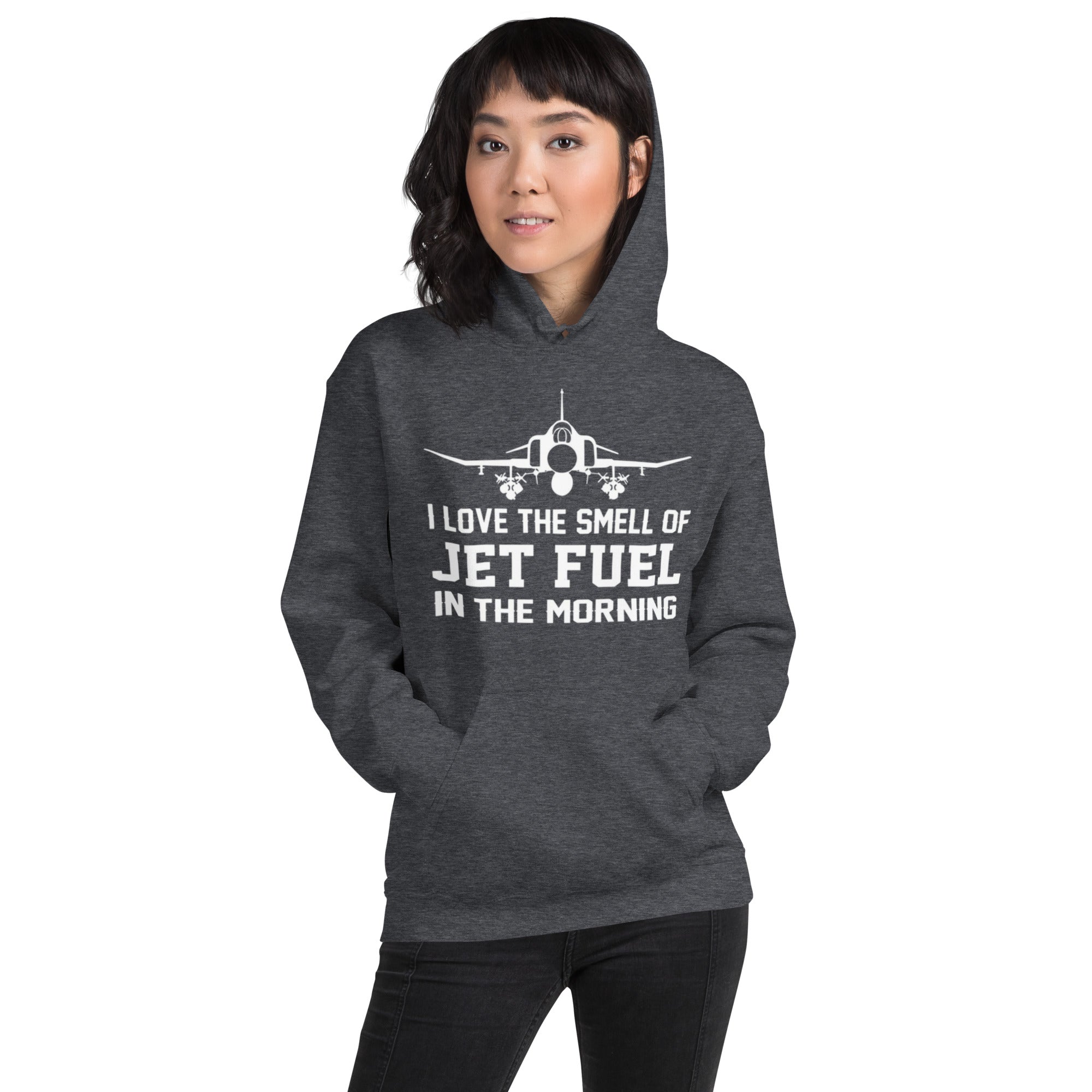 I love the smell of jet fuel in the morning - Premium Vintage Funny Military Aviation Hoodie