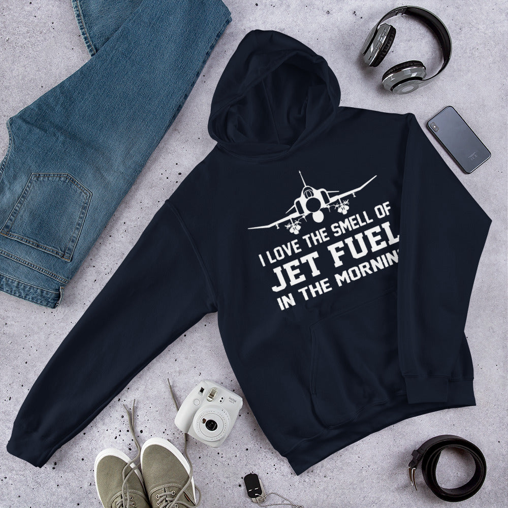 I love the smell of jet fuel in the morning - Premium Vintage Funny Military Aviation Hoodie