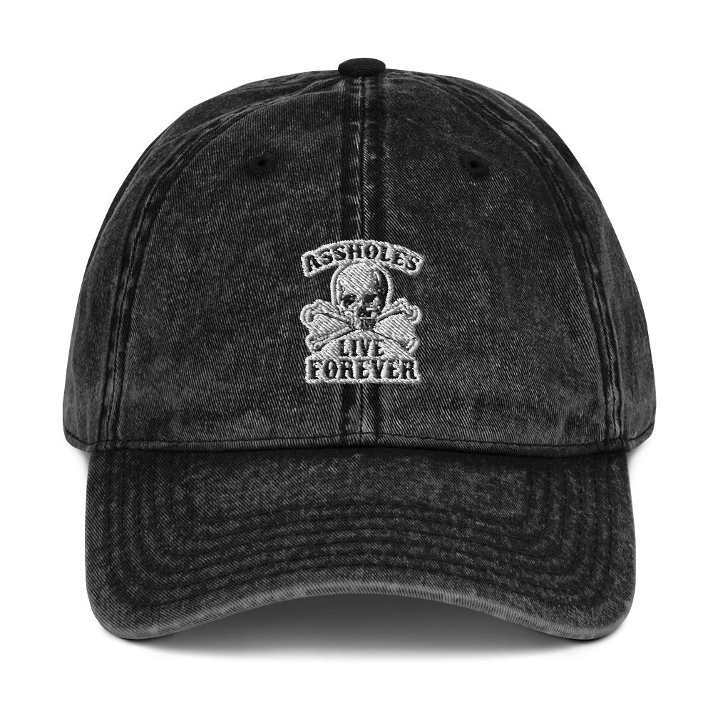 ASSHOLES LIVE FOR EVER  Funny Sarcastic Vintage Cotton Twill dad Cap