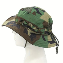 JUNGLE BOONIE BUCKET CAMO MILITARY STYLE UNISEX WIDE BRIM HAT